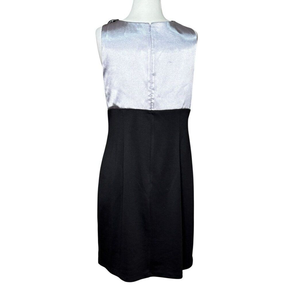 Tiana B. Satin Dress Silver Black Size 10 - Picture 2 of 6
